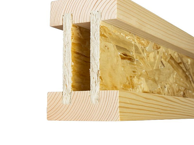 Балка деревянная двутавровая перекрытия усиленная